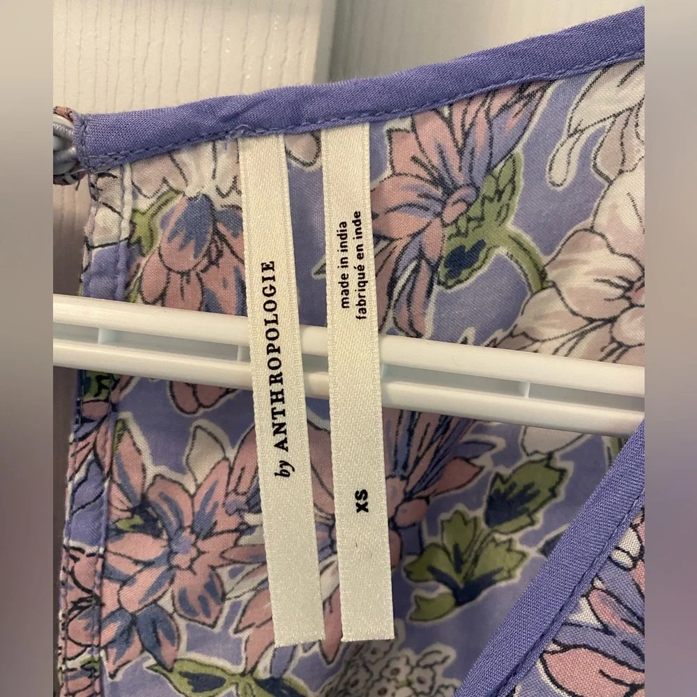 Anthropologie | Romerio Sleep Floral Wide Leg Jumpsuit | Purple & Yellow |  | XS - Picture 12 of 15